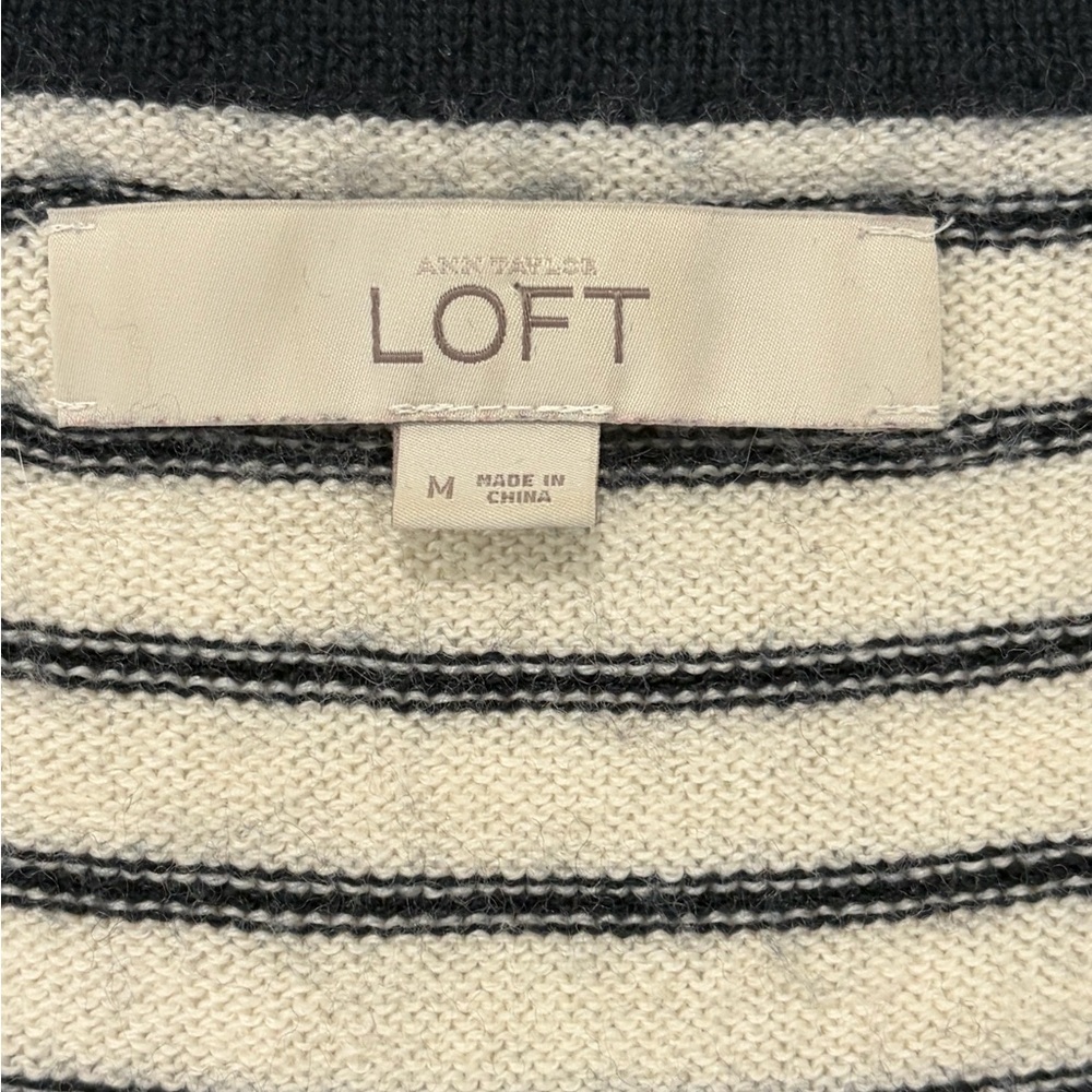 LOFT Black, Pink, and Blue Striped Midi Dress - Picture 7 of 8